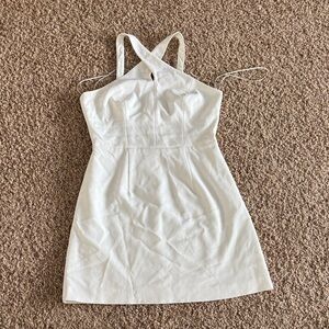 Elegant White Halter Dress